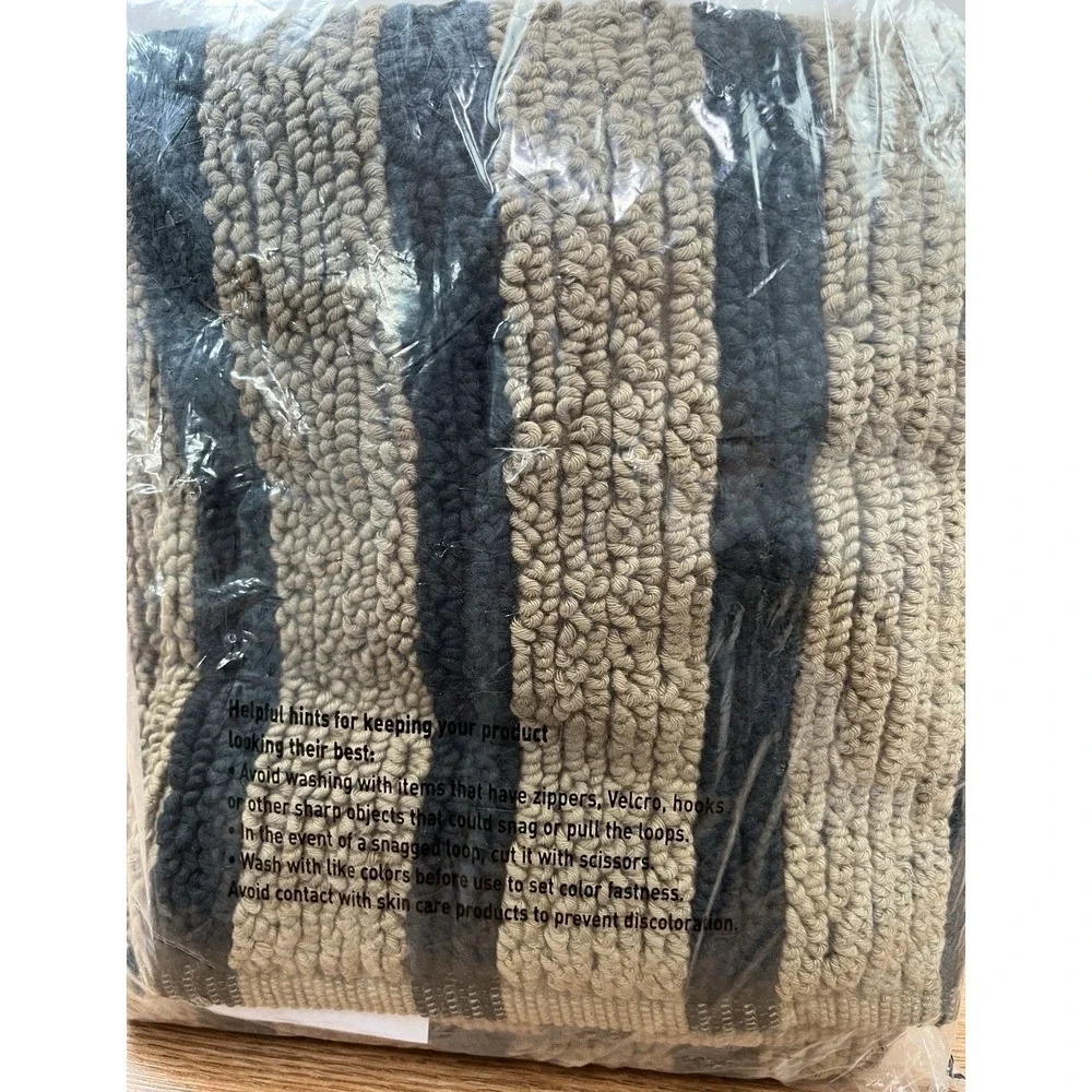Parachute Organic Resort Stripe Bath Mat in Camel/Black Stripe 19